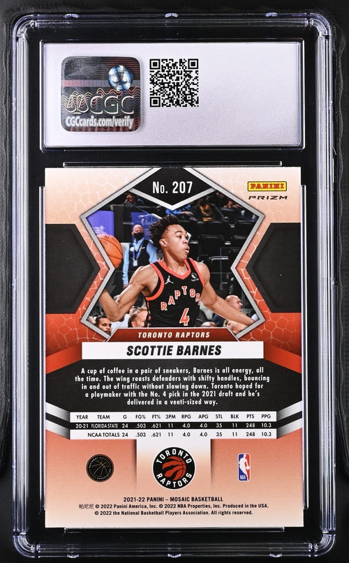 2021-22 Panini Mosaic Green #207 Scottie Barnes CGC 9.5 (Rookie)