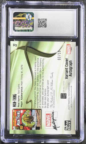 2023 Marvel Masterpieces Variant Cover Autos Dan Dos Santos #27 Man-Thing #03/10 CGC 9 (Auto 10)