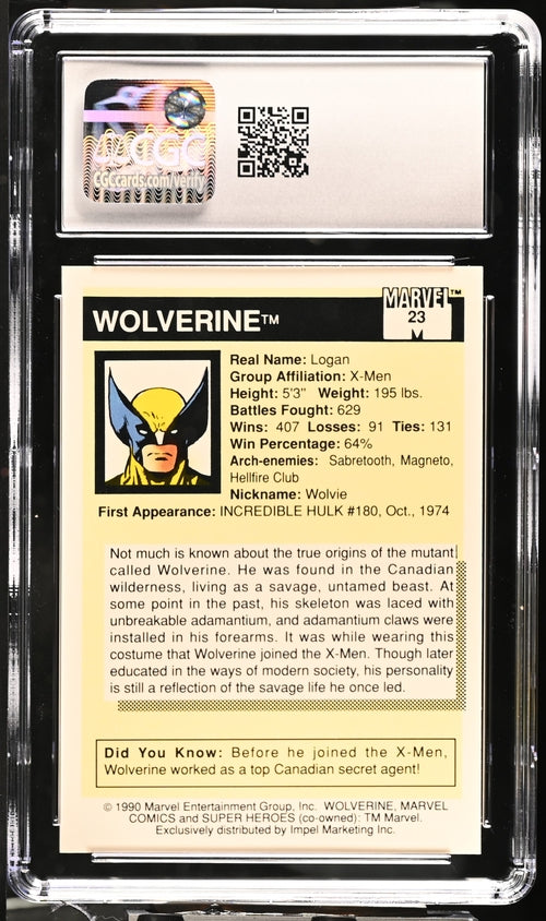 1990 Impel Marvel Universe Series 1 #23 Wolverine CGC 7
