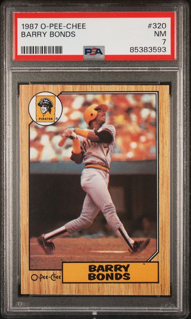 1987 O-Pee-Chee #320 Barry Bonds PSA 7 (Rookie)