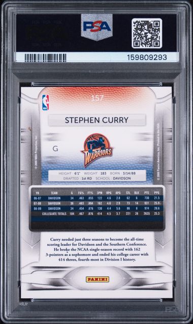 2009-10 Panini Prestige #157 Stephen Curry PSA 9 (Rookie)