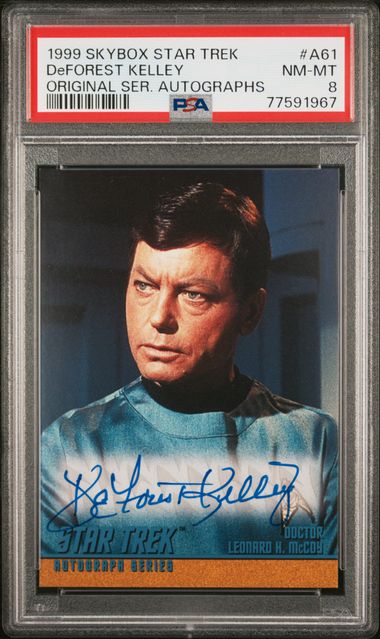 1999 Skybox Star Trek Original Series Autographs #A61 DeForest Kelley PSA 8