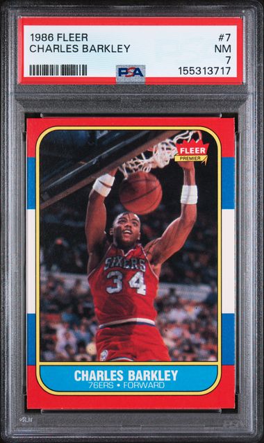 1986-87 Fleer #7 Charles Barkley PSA 7 (Rookie)