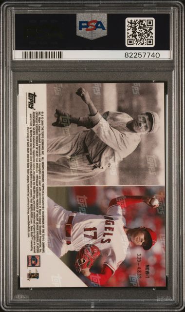 2018 Topps Now Moments of the Week #MOW1 Babe Ruth/Shohei Ohtani PSA 10 (Rookie)