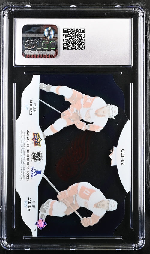 2021-22 Upper Deck Clear Cut Foundations #CCF-BZ Filip Zadina/Tyler Bertuzzi CGC 10