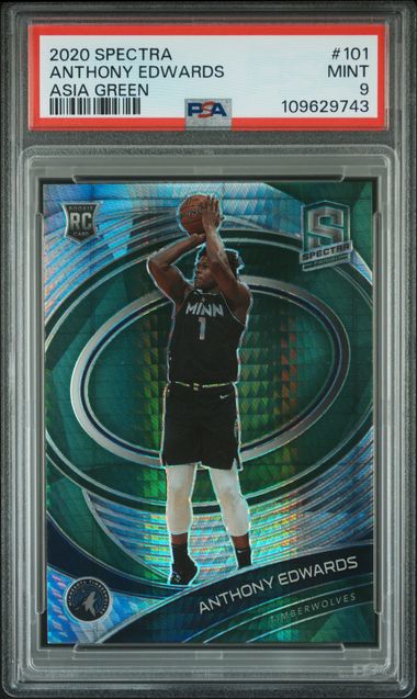 2020-21 Panini Spectra Asia Green #101 Anthony Edwards PSA 9 (Rookie)
