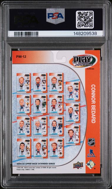 2024-25 Upper Deck Playmakers #PM12 Connor Bedard PSA 9