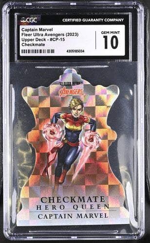 2023 Fleer Ultra Avengers Checkmate #CP-15 Captain Marvel CGC 10