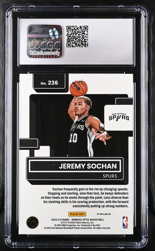 2022-23 Donruss Optic Holo #236 Jeremy Sochan CGC 8.5 (Rookie)