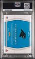 2021 Panini National Treasures Rookie Material Signature Holo Gold #CH Chuba Hubbard #02/10 PSA 8 (Auto 10) (Rookie)
