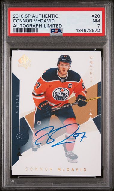 2018-19 SP Authentic Limited Autograph #20 Connor McDavid PSA 7