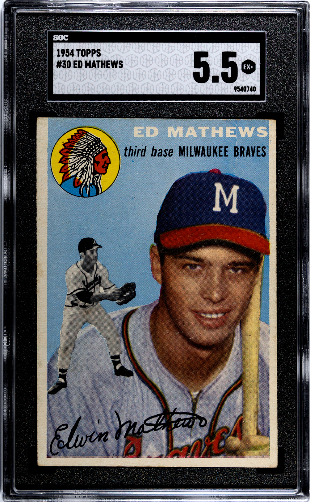 1954 Topps #30 Eddie Mathews SGC 5.5 | Eastridge Sports Cards