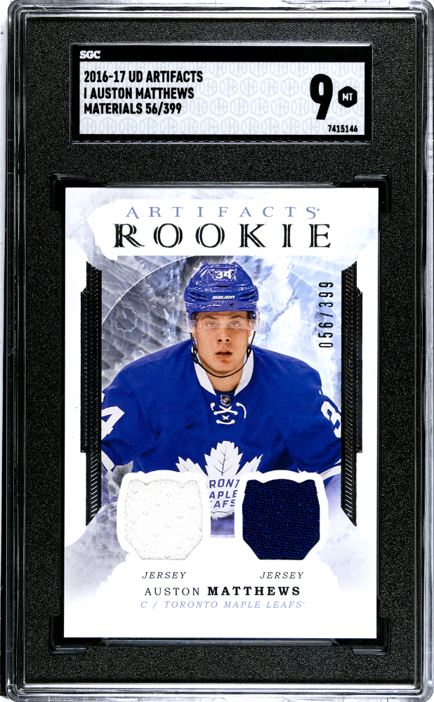2016-17 UD Artifacts Materials #I Auston Matthews #56/399 SGC 9 (Rookie)