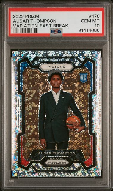 2023-24 Panini Prizm Variation Fast Break Prizm #178 Ausar Thompson PSA 10 (Rookie)