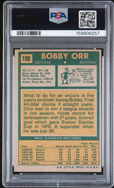 1971-72 Topps #100 Bobby Orr PSA 5