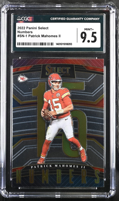 2022 Panini Select Numbers #SN-1 Patrick Mahomes II CGC 9.5