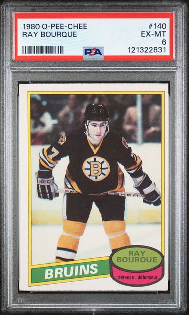 1980-81 O-Pee-Chee #140 Ray Bourque PSA 6 (Rookie)