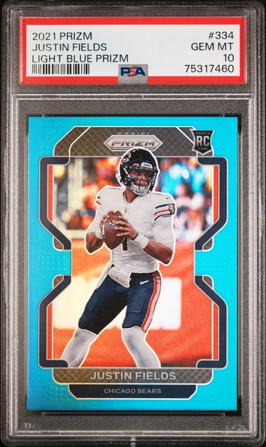 2021 Panini Prizm Light Blue Prizm #334 Justin Fields PSA 10 (Rookie)