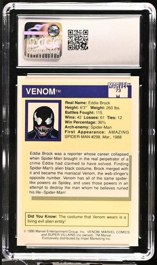 1990 Impel Marvel Universe Series 1 #73 Venom CGC 8