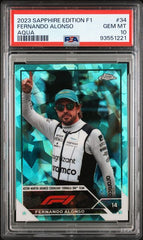 2023 Topps Chrome Sapphire Formula 1 Aqua Refractors #34 Fernando Alonso #92/99 PSA 10 | Eastridge Sports Cards