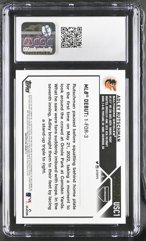 2023 Topps Chrome Update Blue Refractor #USC1 Adley Rutschman #106/150 CGC 9 (Rookie)