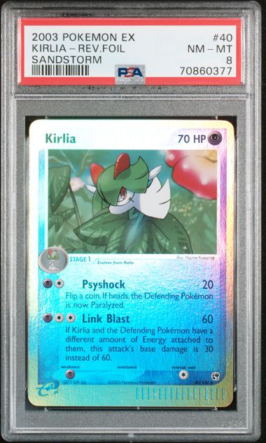 2003 Pokemon Sandstorm #540 Kirlia- Reverse Holo PSA 8