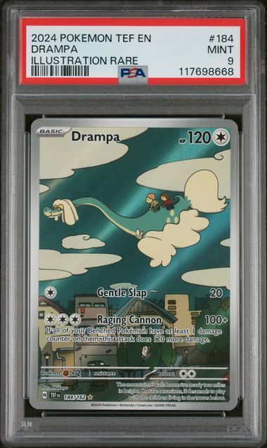 2024 Pokemon Temporal Forces #184 Drampa- Illustration Rare PSA 9