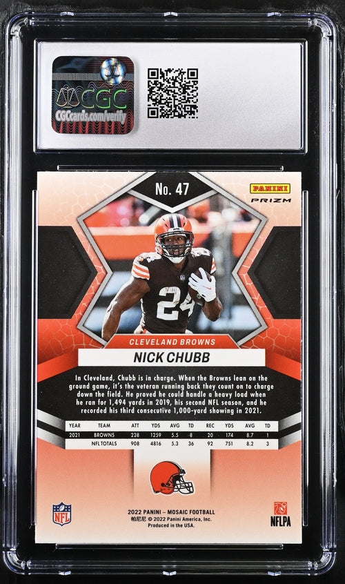 2022 Panini Mosaic Genesis #47 Nick Chubb CGC 9.5