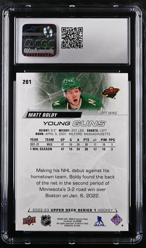 2022-23 Upper Deck #201 Matt Boldy CGC 8 (Rookie)
