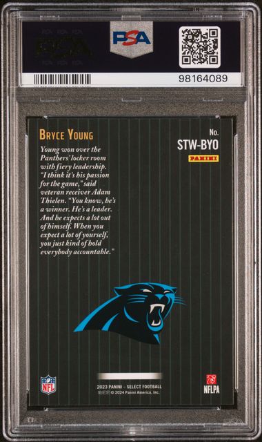 2023 Panini Select Score Throwback #STWBYO Bryce Young PSA 9 (Rookie)