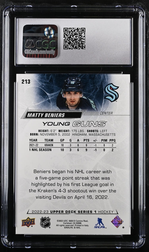 2022-23 Upper Deck #213 Matty Beniers CGC 9 (Rookie)