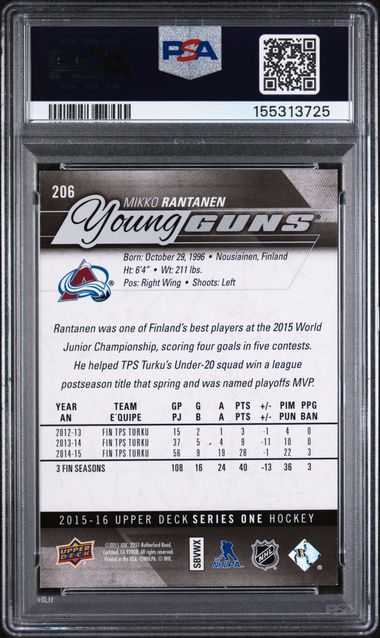 2015-16 Upper Deck #206 Mikko Rantanen PSA 9 (Rookie)