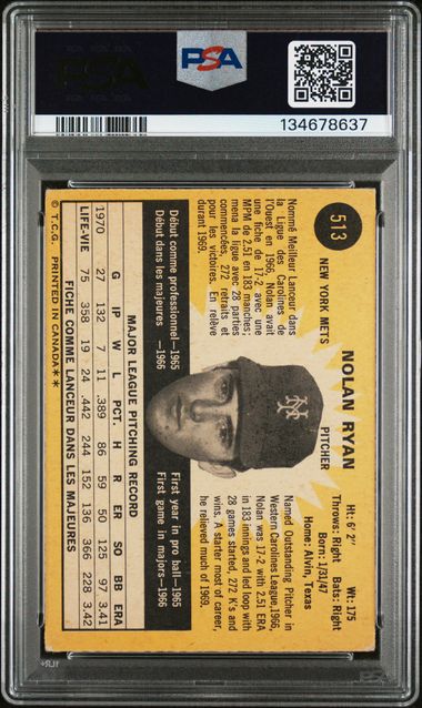 1971 O-Pee-Chee #513 Nolan Ryan PSA 2.5