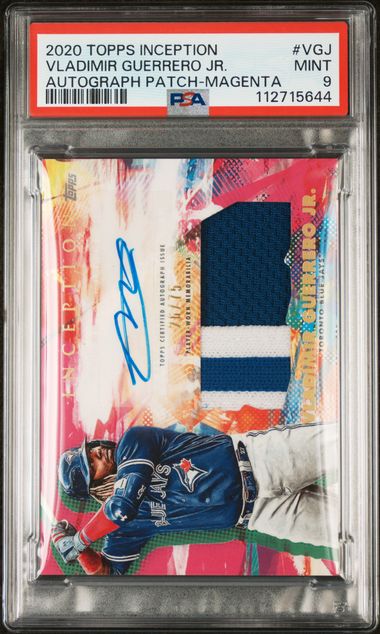 2020 Topps Inception Autograph Patch Magenta #VGJ Vladimir Guerrero Jr. #26/75 PSA 9