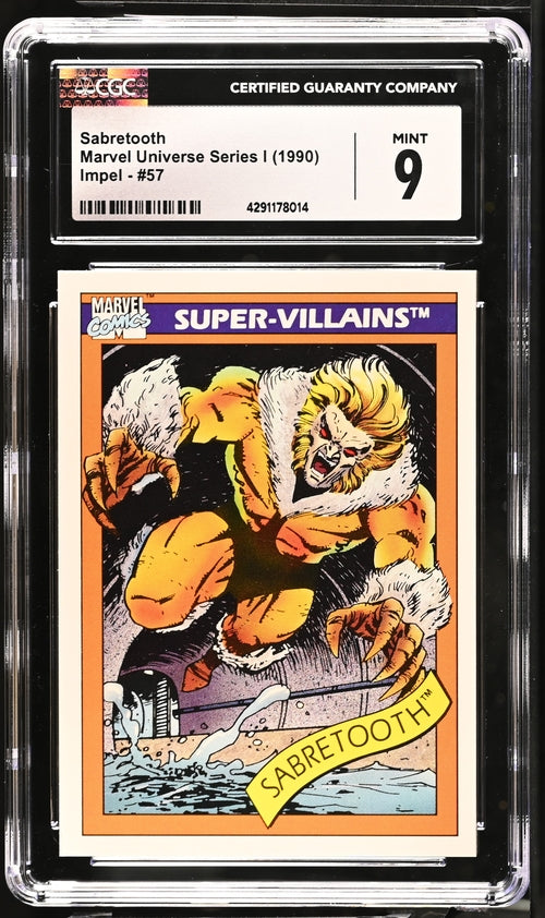 1990 Impel Marvel Universe Series 1 #57 Sabretooth CGC 9