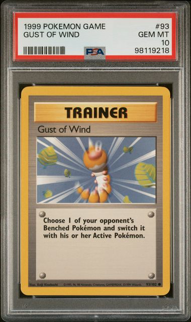 1999 Pokemon Base Set Unlimited #93 Gust of Wind PSA 10