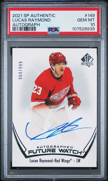 2021-22 SP Authentic #149 Lucas Raymond #969/999 PSA 10 (Rookie) | Eastridge Sports Cards