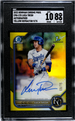 2022 Bowman Chrome Prospects Auto Yellow Refractor #CPA-LTS Luca Tresh #09/75 SGC 8 (Auto 10)