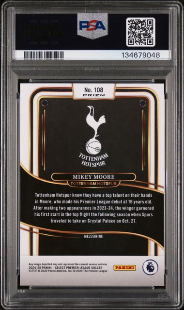 2024-25 Panini Select Premier League White Sparkle #108 Mikey Moore PSA 10 (Rookie)