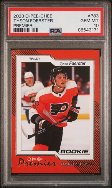 2023-24 O-Pee-Chee Premier #P83 Tyson Foerster PSA 10 (Rookie)