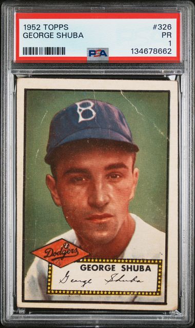 1952 Topps #326 George Shuba PSA 1