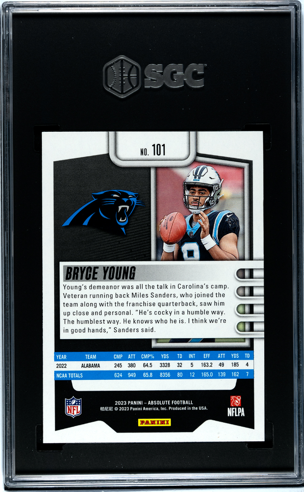 2023 Panini Absolute Retail #101 Bryce Young SGC 10 (Rookie)