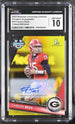 2023 Bowman University Chrome Prospect Autographs Yellow Refractor #44 Carson Beck #56/75 CGC 10 (Auto 10)