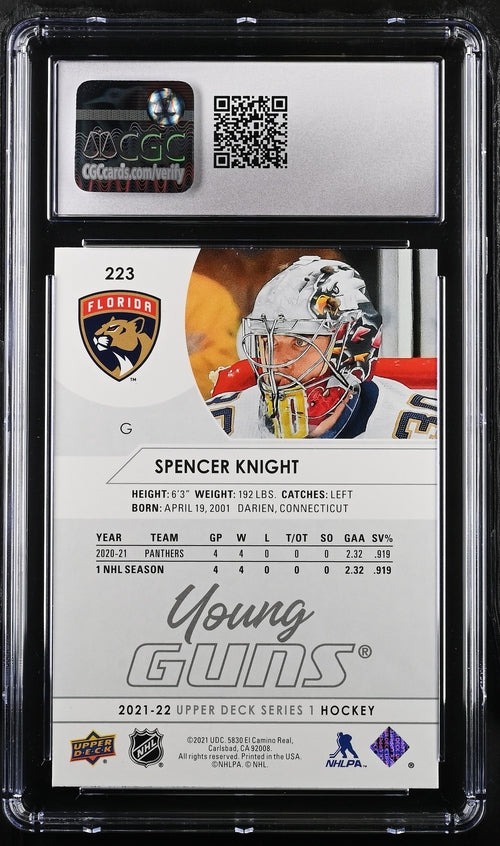 2021-22 Upper Deck #223 Spencer Knight CGC 9 (Rookie)