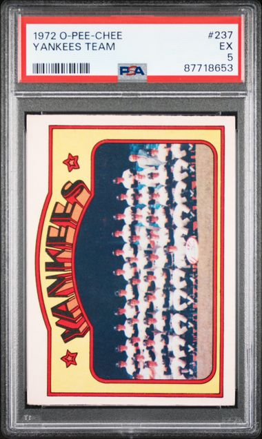 1972 O-Pee-Chee #237 Yankees Team PSA 5 | Eastridge Sports Cards