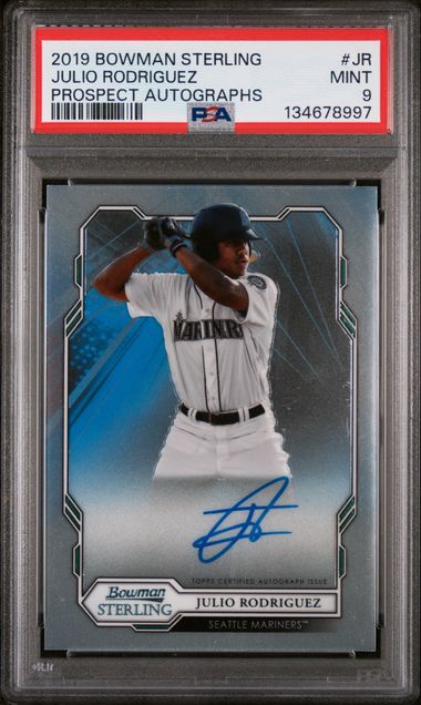 2019 Bowman Sterling Prospect Autographs #JR Julio Rodriguez PSA 9