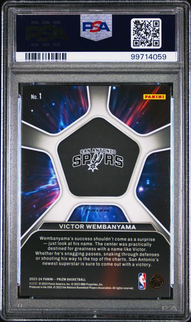 2023-24 Panini Prizm Deep Space Silver Prizm #1 Victor Wembanyama PSA 9 (Rookie)