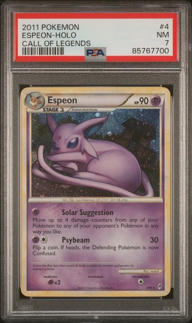 2011 Pokemon Call of Legends #4 Espeon- Holo PSA 7
