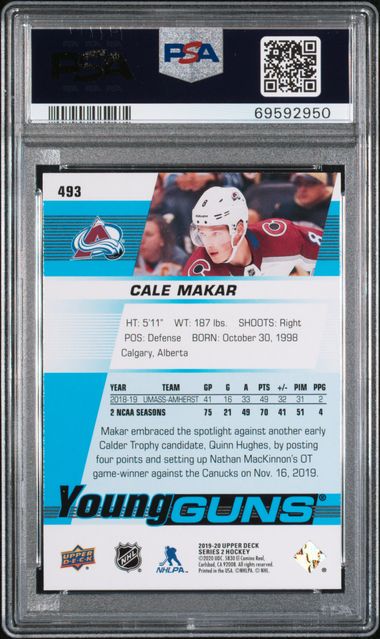 2019-20 Upper Deck #493 Cale Makar PSA 9 (Rookie)