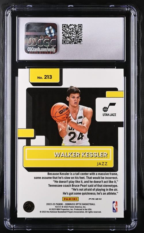 2022-23 Donruss Optic Holo #213 Walker Kessler CGC 8.5 (Rookie)